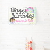 ハッピーバースデーレインボーベビーガールのかわいい写真 横断幕 (インサイチュ)