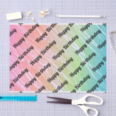 ハッピーバースデーレインボーホログラムティッシュペーパー 薄葉紙 (クラフト)