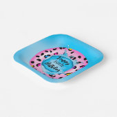 ハッピーバースデーレオパードフロートスプラッシュカスタムエージ ペーパープレート (傾斜あり)