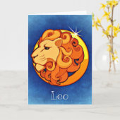 ハッピーバースデーレオ〔占星術の〕十二宮図占星術 威厳がある カード (黄色い花)