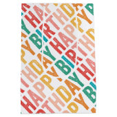 ハッピーバースデーレカラフルインボー ミディアムペーパーバッグ (裏面)