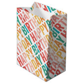 ハッピーバースデーレカラフルインボー ミディアムペーパーバッグ (裏面アングル)