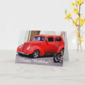 ハッピーバースデーレクラシックッドカーグリーティングカード カード (黄色い花)