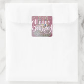ハッピーバースデーレタリング概念 スクエアシール (バッグ)