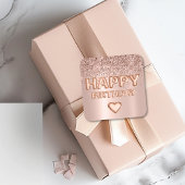 ハッピーバースデーレターバルーンバラ金ゴールドハート スクエアシール