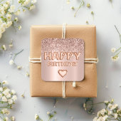 ハッピーバースデーレターバルーンバラ金ゴールドハート スクエアシール