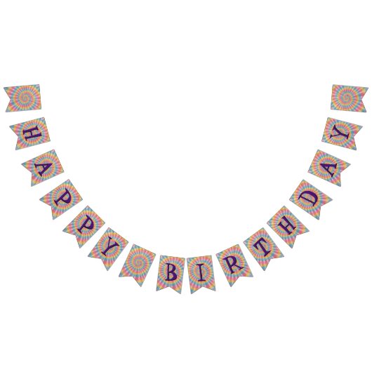 ハッピーバースデーレッツグルーヴ絞り染め バンティングフラッグ (全)