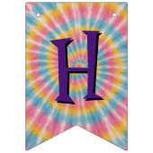 ハッピーバースデーレッツグルーヴ絞り染め バンティングフラッグ (第2の旗)