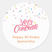 ハッピーバースデーレッツ祝ー ラウンドシール (正面)