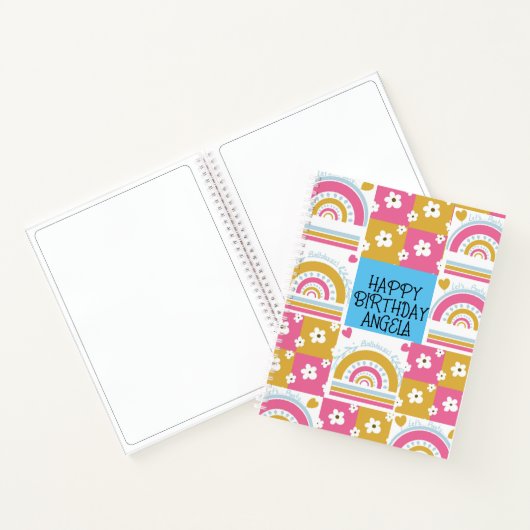 ハッピーバースデーレットパーティーアンジェラデザイン ノートブック (内部)