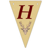 ハッピーバースデーレッドアウトラインストリメントチアヘッドアントラー バンティングフラッグ (第1の旗)