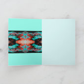 ハッピーバースデーレッドアクアブラックステンドグラス カード (内部)