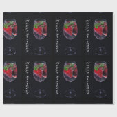 ハッピーバースデーレッドイチゴ包装紙 ラッピングペーパー (フラット)