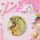 ハッピーバースデーレッドタブビーキャットウィスカーズウォーター色 ペーパープレート (パーティー)