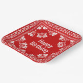 ハッピーバースデーレッドバンダナ ペーパープレート (傾斜あり)