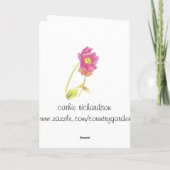 ハッピーバースデーレッドポピー花植物芸術 カード (裏面)