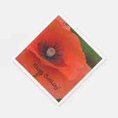 ハッピーバースデーレッドポピー スタンダードランチョンナプキン (角)