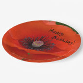 ハッピーバースデーレッドポピー ペーパープレート (アングル)
