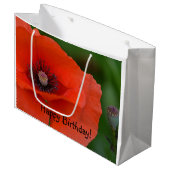 ハッピーバースデーレッドポピー ラージペーパーバッグ (正面アングル)