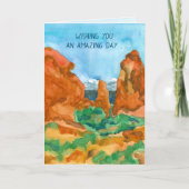 ハッピーバースデーレッドロックモアブ山脈 カード (正面)