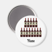 ハッピーバースデーレッドワインボトルカスタマイズ マグネット (正面/裏面)