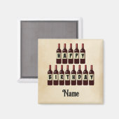 ハッピーバースデーレッドワインボトルカスタマイズ マグネット (正面/裏面)