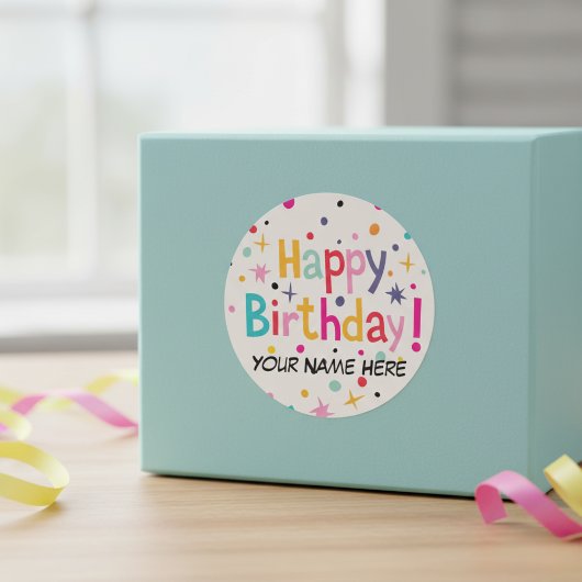 ハッピーバースデーレトロカスタマイズ ラウンドシール