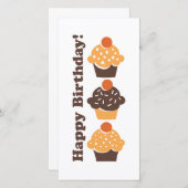 ハッピーバースデーレトロカップケーキカード (正面/裏面)