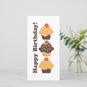 ハッピーバースデーレトロカップケーキカード (スタンド正面)