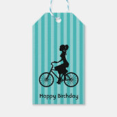 ハッピーバースデーレトロガールバイクライダー ギフトタグ (正面)