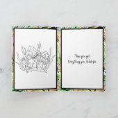 ハッピーバースデーレトロキノコとぬりえページ カード (内部)