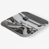 ハッピーバースデーレトロタイプライター ペーパープレート (傾斜あり)