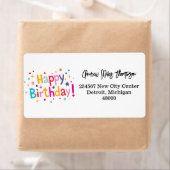 ハッピーバースデーレトロ出荷住所 シール (インサイチュ)