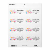 ハッピーバースデーレトロ出荷住所 シール (フルシート)