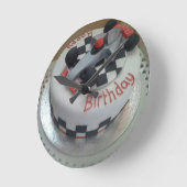 ハッピーバースデーレーシングカー ラウンド壁時計 (傾斜)