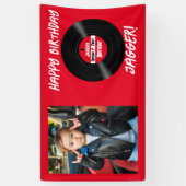 ハッピーバースデーロックアンドロールのレコード写真 横断幕 (縦)