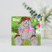 ハッピーバースデーロック ポテトカード 誕生日招待風船 招待状 (スタンド正面)