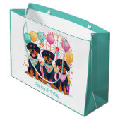 ハッピーバースデーロットワイラードッグズアットアザカーニバル ラージペーパーバッグ (裏面アングル)