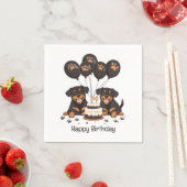 ハッピーバースデーロットワイラードッグ スタンダードカクテルナプキン (インサイチュ)