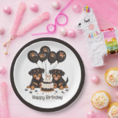 ハッピーバースデーロットワイラードッグ ペーパープレート (パーティー)