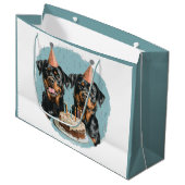 ハッピーバースデーロットワイラードッグ ラージペーパーバッグ (正面アングル)