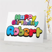 ハッピーバースデーロバート カード (黄色い花)