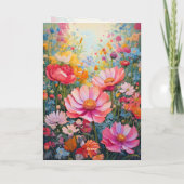 ハッピーバースデーロマンチックピンクフラワーガーデン カード (裏面)