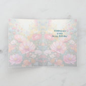 ハッピーバースデーロマンチックピンクフラワーガーデン カード (内部)