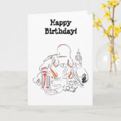 ハッピーバースデーロンドングリーティングカード カード (黄色い花)