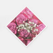 ハッピーバースデーローズブーケ スタンダードランチョンナプキン (角)