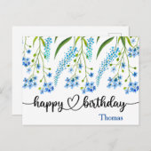 ハッピーバースデーワイルドフラワーウォーターカラーポストカード ポストカード (正面/裏面)