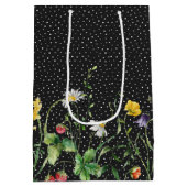 ハッピーバースデーワイルドフラワーオン水玉模様 ミディアムペーパーバッグ (裏面)