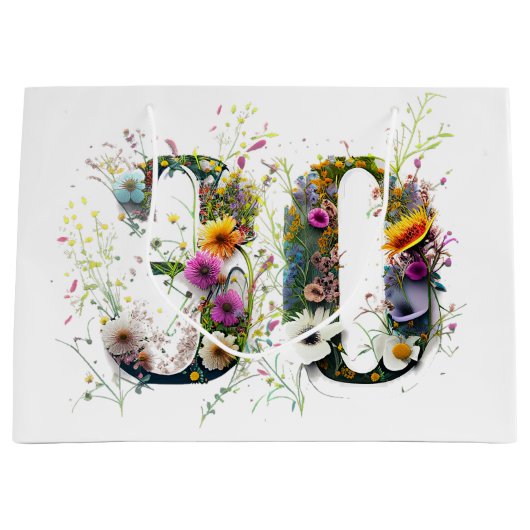 ハッピーバースデーワイルドフラワーズハッピーバースデー ラージペーパーバッグ (正面)