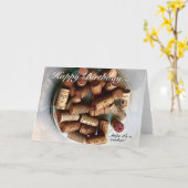 ハッピーバースデーワインコルク カード (黄色い花)